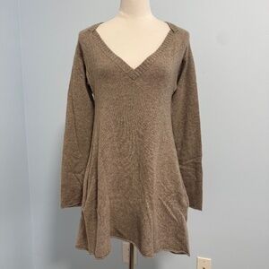 Velvet 100% Cashmere Women’s Long‎ Sleeve Side Pockets Tunic Sweater Size S/M